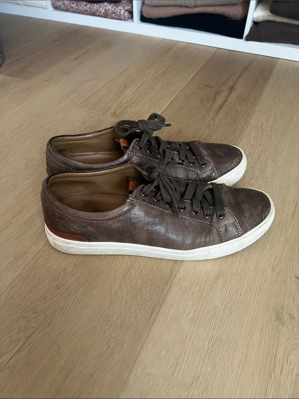 Johnston & Murphy Men's Casual Leather Sneakers - Brown - 10.5